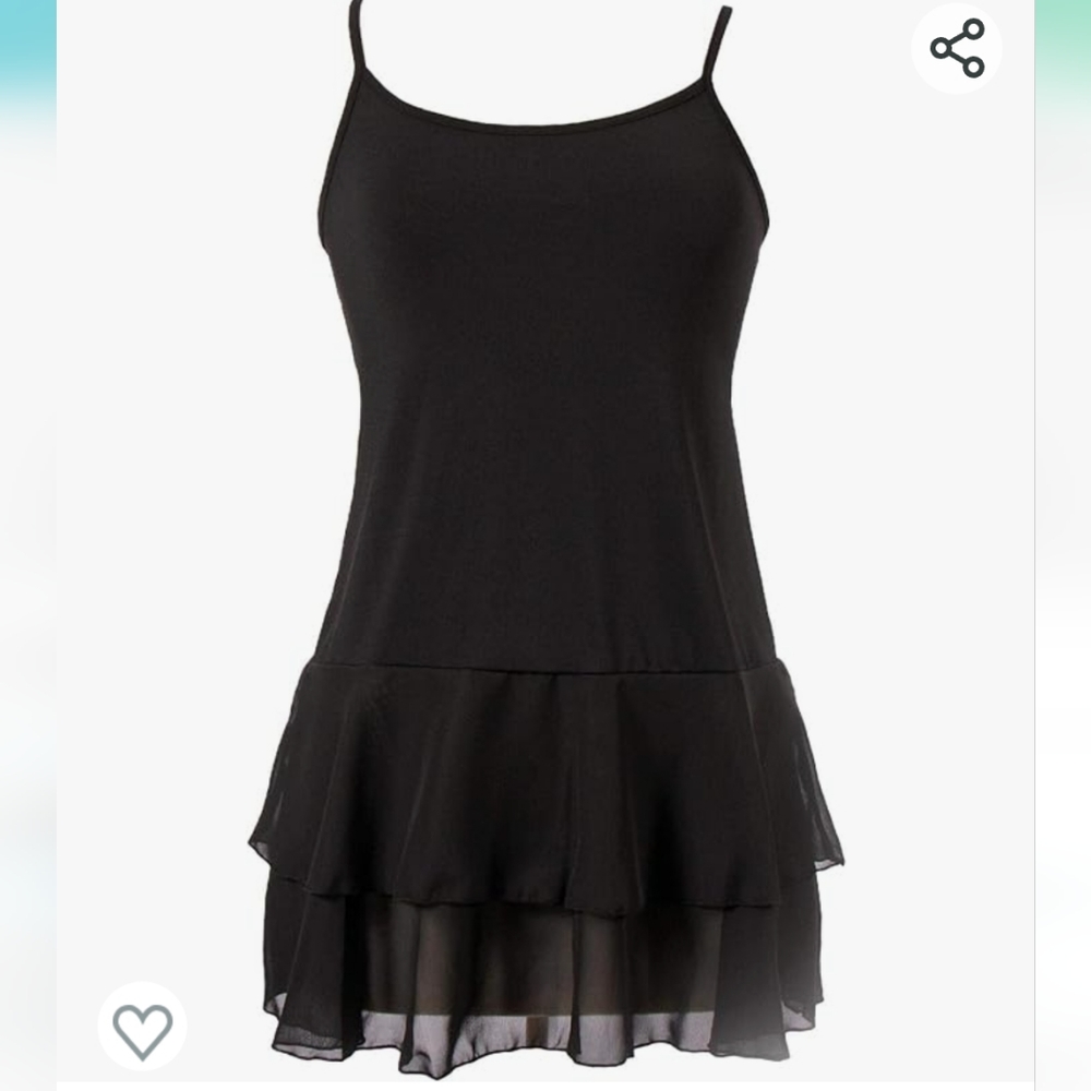 Black ruffle tunic camisole - Picture 1 of 8